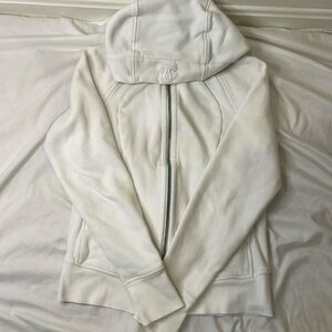 Lululemon White Full Zip Scuba Hoodie Sz 6